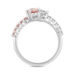ETERNAL BLUSH COLLECTION LADIES RING 1 1/2CT ROUND/OVAL DIAMOND 14K WHITE GOLD (CENTER STONE PINK OVAL DIAMOND 1/2CT) - Image 2