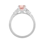 ETERNAL BLUSH COLLECTION LADIES RING 1 1/2CT ROUND/OVAL/PEAR DIAMOND 14K WHITE GOLD (CENTER STONE PINK OVAL DIAMOND 1CT) - Image 2