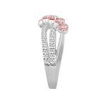 ETERNAL BLUSH COLLECTION LADIES RING 1CT ROUND DIAMOND 14K WHITE GOLD (ROUND PINK) - Image 3