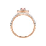 ETERNAL BLUSH COLLECTION LADIES RING 1CT ROUND/PEAR DIAMOND 14K ROSE GOLD (CENTER STONE PINK PEAR DIAMOND 1/2CT) - Image 2