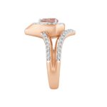 ETERNAL BLUSH COLLECTION LADIES RING 1CT ROUND/PEAR DIAMOND 14K ROSE GOLD (CENTER STONE PINK PEAR DIAMOND 1/2CT) - Image 3