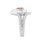 ETERNAL BLUSH COLLECTION LADIES RING 1CT ROUND/PEAR DIAMOND 14K WHITE GOLD (CENTER STONE PINK PEAR DIAMOND 1/2CT) - Image 3