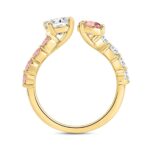 ETERNAL BLUSH COLLECTION LADIES RING 2 1/4CT ROUND/PEAR DIAMOND 14 K YELLOW GOLD (CENTER STONE PINK ROUND/PEAR DIAMOND 3/4CT 3/4CT) - Image 3