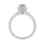 ETERNAL BLUSH COLLECTION LADIES RING 2 1/5CT ROUND/EMERALD DIAMOND 14K WHITE GOLD (CENTER STONE PINK EMERALD DIAMOND 1 1/2CT) - Image 2