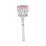 ETERNAL BLUSH COLLECTION LADIES RING 2 1/5CT ROUND/EMERALD DIAMOND 14K WHITE GOLD (CENTER STONE PINK EMERALD DIAMOND 1 1/2CT) - Image 3