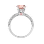 ETERNAL BLUSH COLLECTION LADIES RING 2 3/4CT ROUND/OVAL DIAMOND 14K WHITE GOLD (CENTER STONE PINK OVAL DIAMOND 2CT) - Image 2