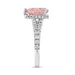 ETERNAL BLUSH COLLECTION LADIES RING 2 3/4CT ROUND/PEAR DIAMOND 14K WHITE GOLD (CENTER STONE PINK PEAR DIAMOND 2CT) - Image 3