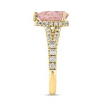 ETERNAL BLUSH COLLECTION LADIES RING 2 3/4CT ROUND/PEAR DIAMOND 14K YELLOW GOLD (CENTER STONE PINK PEAR DIAMOND 2CT) - Image 3