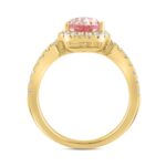 ETERNAL BLUSH COLLECTION LADIES RING 2 3/4CT ROUND/PEAR DIAMOND 14K YELLOW GOLD (CENTER STONE PINK PEAR DIAMOND 2CT) - Image 2