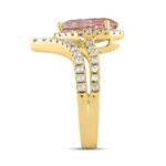 ETERNAL BLUSH COLLECTION LADIES RING 2 3/4CT ROUND/PEAR DIAMOND 14K YELLOW GOLD (CENTER STONE PINK PEAR DIAMOND 2CT) - Image 3