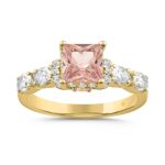 ETERNAL BLUSH COLLECTION LADIES RING 2CT ROUND/PRINCESS/OVAL DIAMOND 14K YELLOW GOLD (CENTER STONE PINK PRINCESS DIAMOND 1CT)