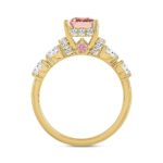 ETERNAL BLUSH COLLECTION LADIES RING 2CT ROUND/PRINCESS/OVAL DIAMOND 14K YELLOW GOLD (CENTER STONE PINK PRINCESS DIAMOND 1CT) - Image 3