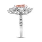 ETERNAL BLUSH COLLECTION LADIES RING 4 1/2CT ROUND/PEAR/MARQUISE DIAMOND 14K WHITE GOLD  (CENTER STONE PINK PEAR DIAMOND 2CT) - Image 2