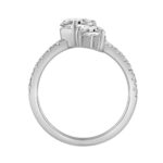 LADIES 1 3/4CT RING ROUND/HEART DIAMOND 14K WHITE GOLD - Image 2