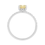 Ladies 14K White Gold 1 1/4CT Round/Radiant Lab-Grown Diamond Ladies Fashion Ring 1.00CT Yellow Radiant Center stone (Color F-G -Clarity VS1/VS2) - Image 2