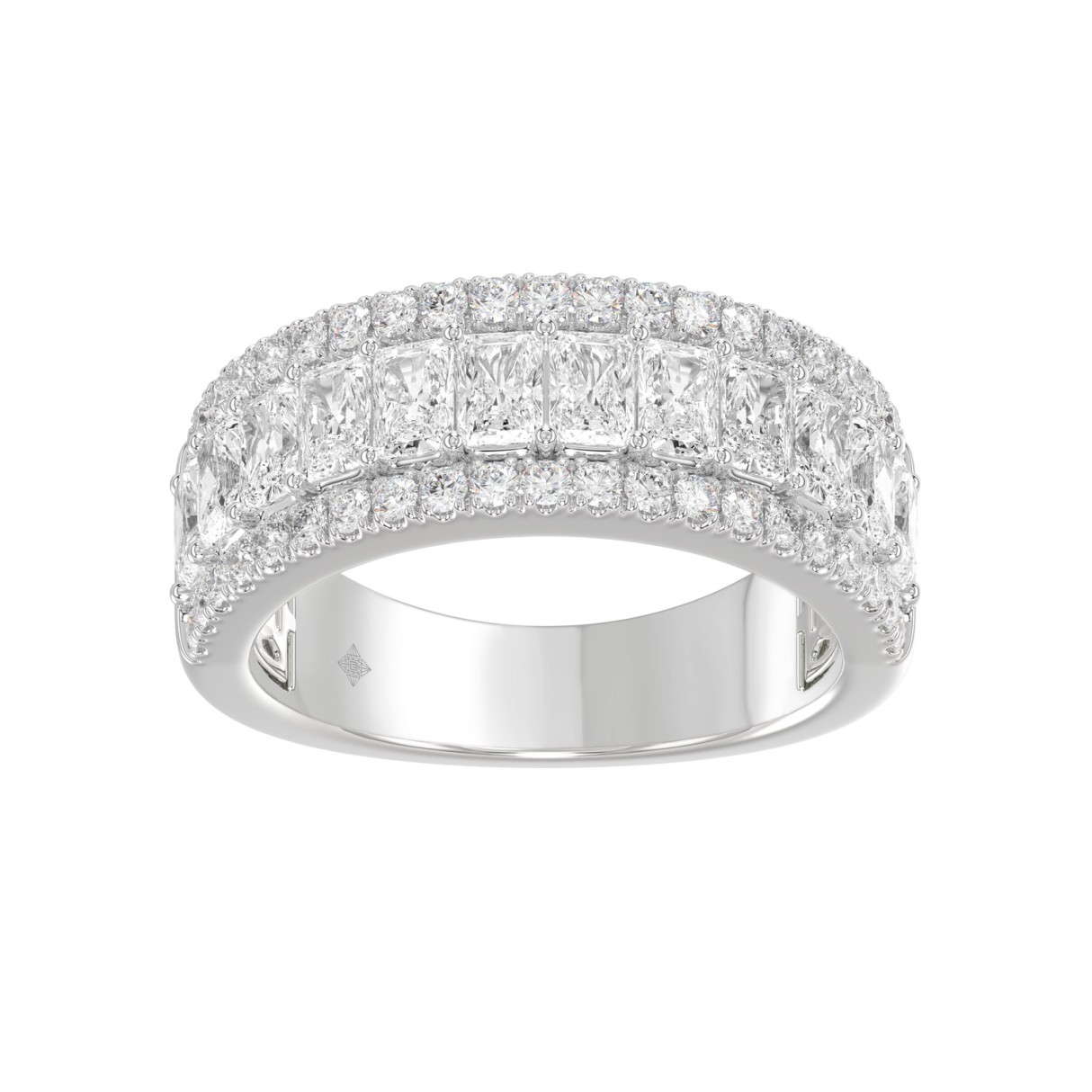 Ladies 14K White Gold Ladies Band 2 1/4CT Featuring Round & Radiant Cut Diamonds - Image 1