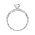 Ladies 14K White Gold Ladies Elegance- Bridal Set  1 1/4CT Round Diamonds 3/4CT Round Center stone (Color F-G -Clarity VS1/VS2) - Image 2