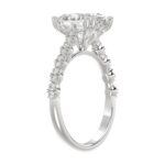 Ladies 14K White Gold Ladies Elegance- Bridal Set  3 1/3CT Round & Oval Diamonds 3.00CT Oval Center stone (Color F-G  Clarity VS1/VS2) - Image 3
