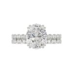 Ladies 14K White Gold Ladies Elegance- Bridal Set  3 1/3CT Round & Oval Diamonds 3.00CT Oval Center stone (Color F-G  Clarity VS1/VS2) - Image 5