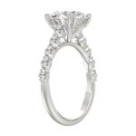 Ladies 14K White Gold Ladies Elegance- Bridal Set  3 1/3CT Round Diamond 3.00CT Round Center stone (Color F-G -Clarity VS1/VS2) - Image 3