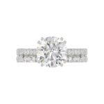 Ladies 14K White Gold Ladies Elegance- Bridal Set  3 1/3CT Round Diamond 3.00CT Round Center stone (Color F-G -Clarity VS1/VS2) - Image 5