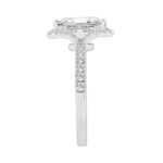 Ladies 14K White Gold Ladies Elegance-Ring 4 1/2CT Round & Radiant Lab Grown Cut Diamond 4.00CT Radiant Center stone (Color F-G -Clarity VS1/VS2) - Image 3