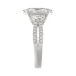 Ladies 14K White Gold ladies Ring Featuring Round Half-Moon & Baguette Diamonds 3.00CT  Oval  Center stone (Color F-G -Clarity VS1/VS2) - Image 3