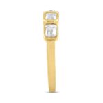 LADIES BAND 1CT EMERALD DIAMOND 14K YELLOW GOLD - Image 3