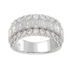LADIES BAND 3 1/2CT ROUND/EMERALD DIAMOND 14K WHITE GOLD