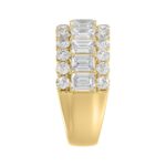 LADIES BAND 3 1/2CT ROUND/EMERALD DIAMOND 14K YELLOW GOLD - Image 3