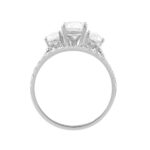 LADIES BRIDAL SET 2 3/8CT ROUND/OVAL DIAMOND 14K WHITE GOLD (CENTER STONE OVAL DIAMOND 1CT ) - Image 2