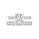 LADIES BRIDAL SET 3 1/2CT ROUND DIAMOND 14K WHITE GOLD (CENTER STONE ROUND DIAMOND 2.00CT) - Image 5