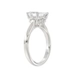 LADIES BRIDAL SET 3 1/2CT ROUND/EMERALD DIAMOND 14K WHITE GOLD (CENTER STONE EMERALD DIAMOND 2.00CT) - Image 2