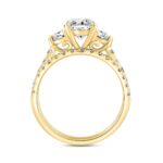 LADIES BRIDAL SET 3 1/3CT ROUND/OVAL/HALF MOON 14K YELLOW GOLD (CENTER STONE OVAL DIAMOND 2CT ) - Image 2