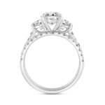 LADIES BRIDAL SET 3 1/3CT ROUND/OVAL/HALF MOON DIAMOND 14K WHITE GOLD (CENTER STONE OVAL DIAMOND 2CT ) - Image 2