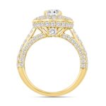 LADIES BRIDAL SET 3CT ROUND/OVAL DIAMOND 14K YELLOW GOLD (CENTER STONE OVAL DIAMOND 1CT ) - Image 2