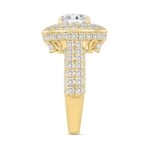 LADIES BRIDAL SET 3CT ROUND/OVAL DIAMOND 14K YELLOW GOLD (CENTER STONE OVAL DIAMOND 1CT ) - Image 3