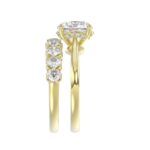 LADIES BRIDAL SET 4 1/10CT ROUND DIAMOND 14K YELLOW GOLD (CENTER STONE ROUND DIAMOND 2 1/2CT) - Image 4