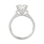 LADIES BRIDAL SET 4 1/2CT ROUND/PEAR DIAMOND 14K WHITE GOLD (CENTER STONE PEAR DIAMOND 4CT ) - Image 2