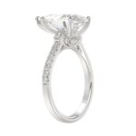 LADIES BRIDAL SET 4 1/2CT ROUND/PEAR DIAMOND 14K WHITE GOLD (CENTER STONE PEAR DIAMOND 4CT ) - Image 3