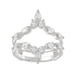 LADIES ENHANCERS RING 1 1/4CT ROUND/MARQUISE DIAMOND 14K WHITE GOLD