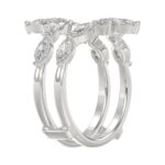 LADIES ENHANCERS RING 1 1/4CT ROUND/MARQUISE DIAMOND 14K WHITE GOLD - Image 3