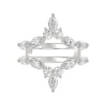 LADIES ENHANCERS RING 1 1/4CT ROUND/MARQUISE DIAMOND 14K WHITE GOLD - Image 5