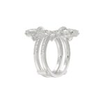 LADIES ENHANCERS RING 2 1/4CT ROUND/PEAR/MARQUISE DIAMOND 14K WHITE GOLD - Image 3