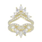 LADIES ENHANCERS RING 2 1/4CT ROUND/PEAR/MARQUISE DIAMOND 14K YELLOW GOLD