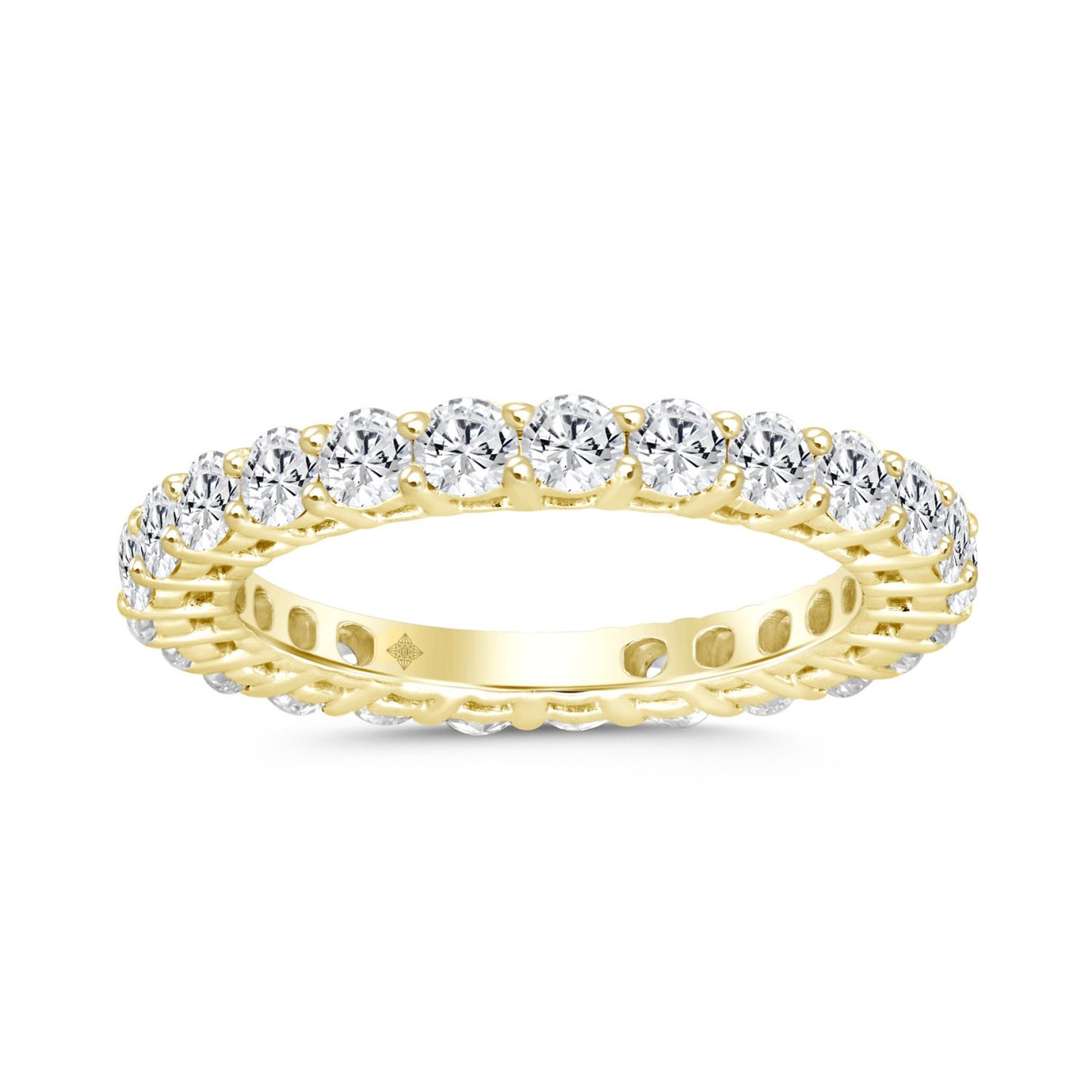LADIES ETERNITY BAND 2CT ROUND DIAMOND 14K YELLOW GOLD - Image 1