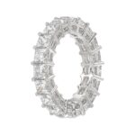 LADIES ETERNITY BAND 4 3/4CT PRINCESS DIAMOND 14K WHITE GOLD - Image 3