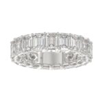 LADIES ETERNITY BAND 6 5/8CT EMERALD DIAMOND 14K WHITE GOLD