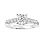 LADIES RING 1 1/2CT ROUND DIAMOND 14K WHITE GOLD (CENTER STONE ROUND DIAMOND 1CT)