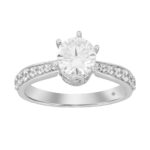 LADIES RING 1 1/2CT ROUND DIAMOND 14K WHITE GOLD (CENTER STONE ROUND DIAMOND 1CT)